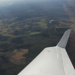 view over wing of aircraft