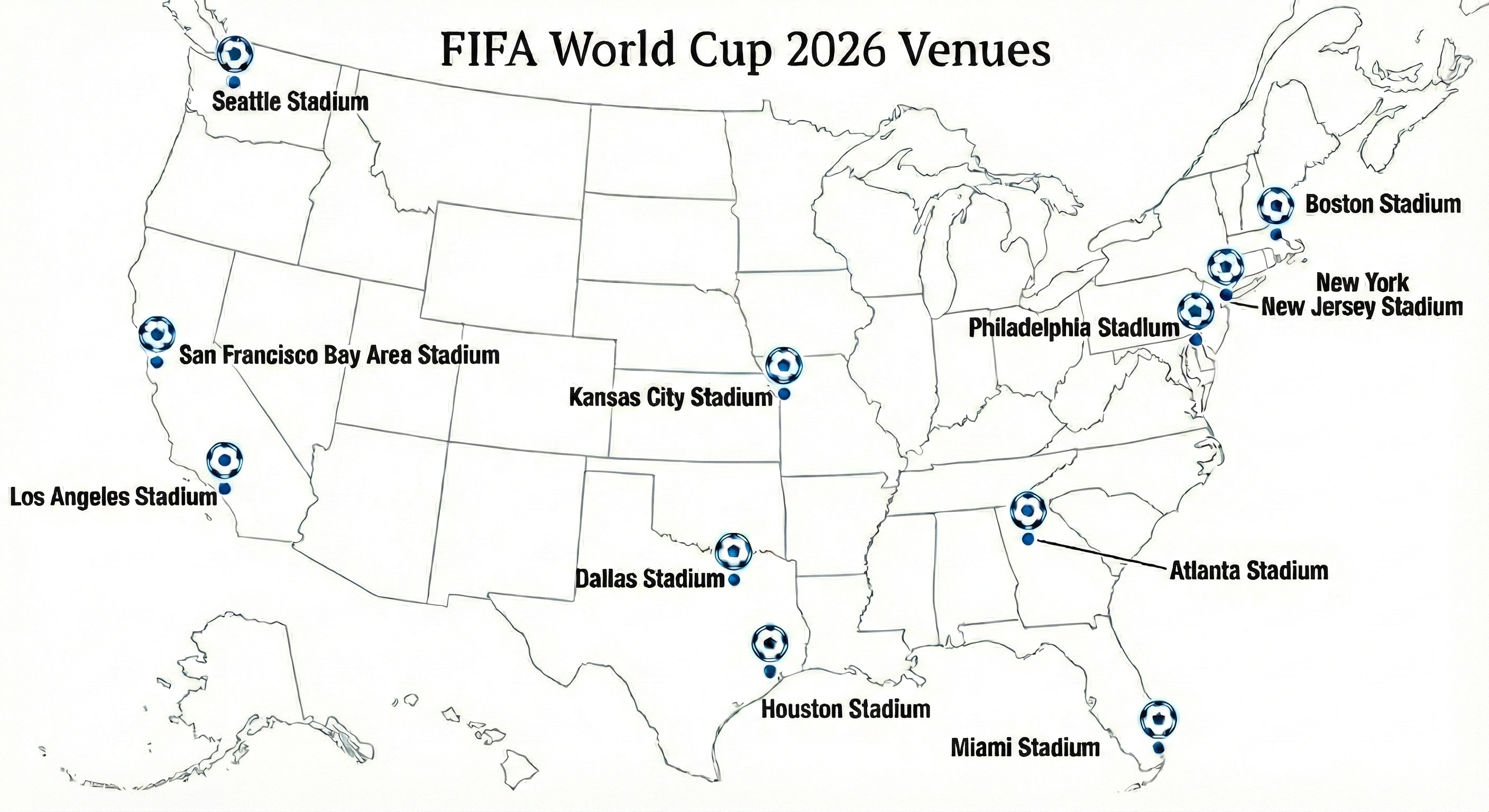 Locations of FIFA World Cup 2026 games